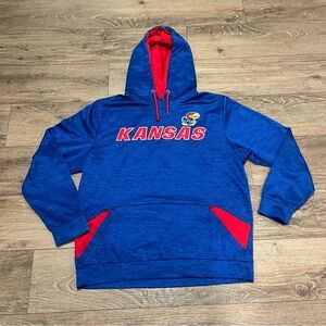 Colosseum Kansas Jayhawks Sweatshirt Mens L Blue Hoodie Pullover NCAA Athletics